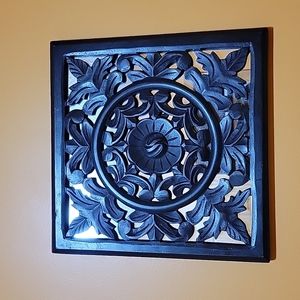 Wood decorated mirror